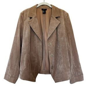 R.Q.T.  Women's Tan Corduroy Blazer Style Jacket size L